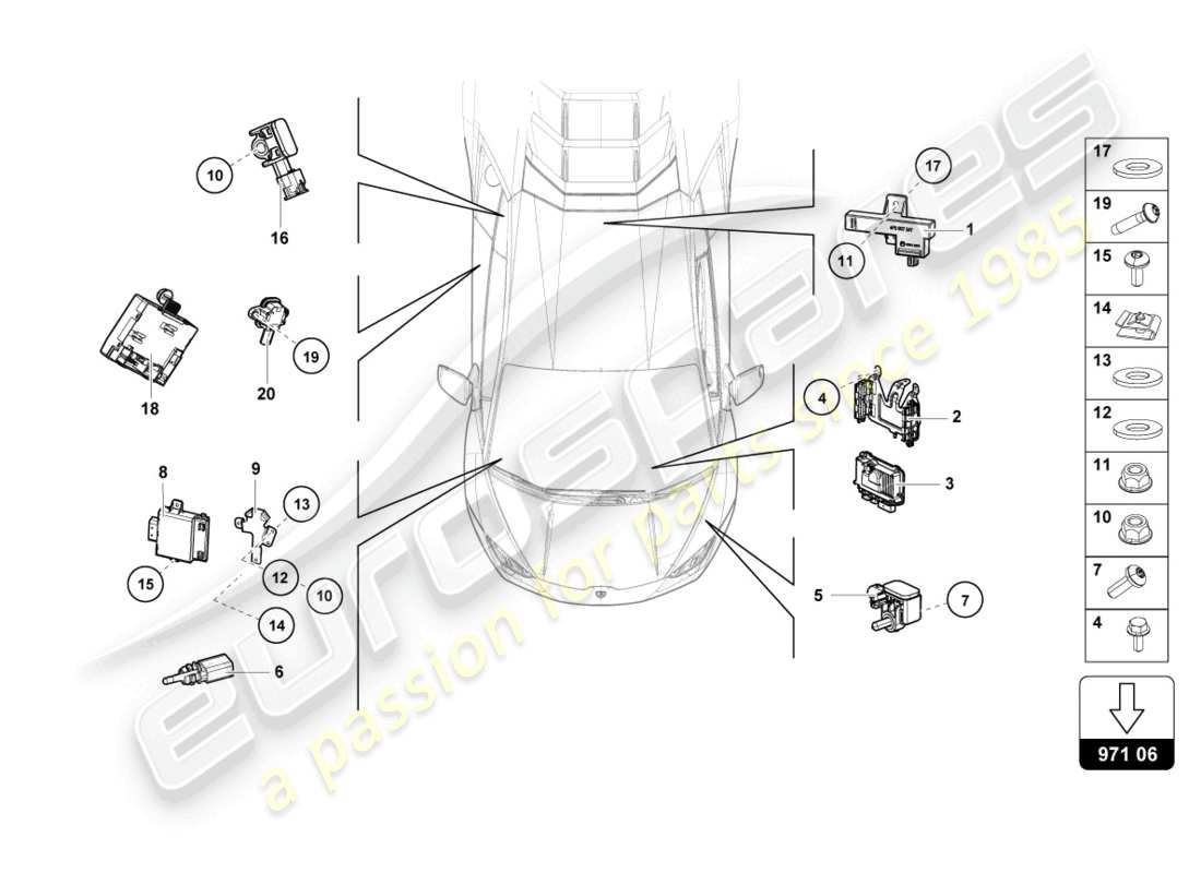 lamborghini tecnica (2023) control unit parts diagram