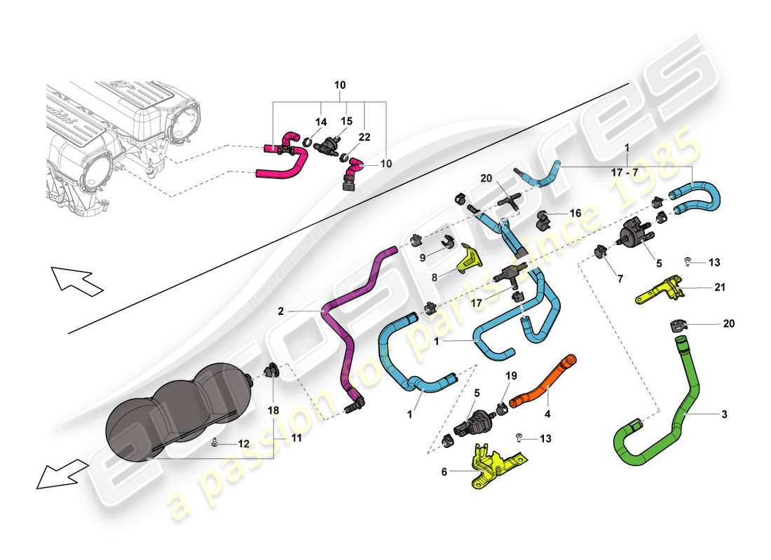 lamborghini lp550-2 coupe (2011) vacuum system parts diagram
