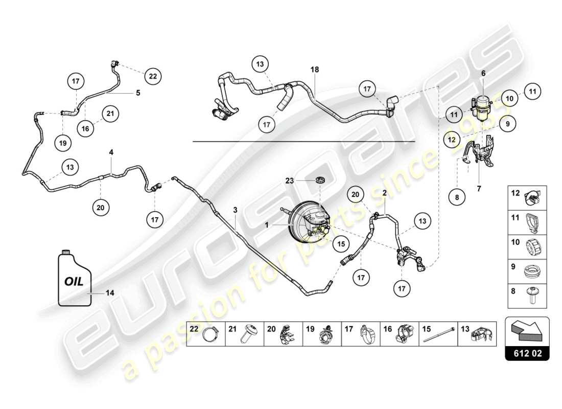 lamborghini tecnica (2023) hydraulic system for brake servo parts diagram
