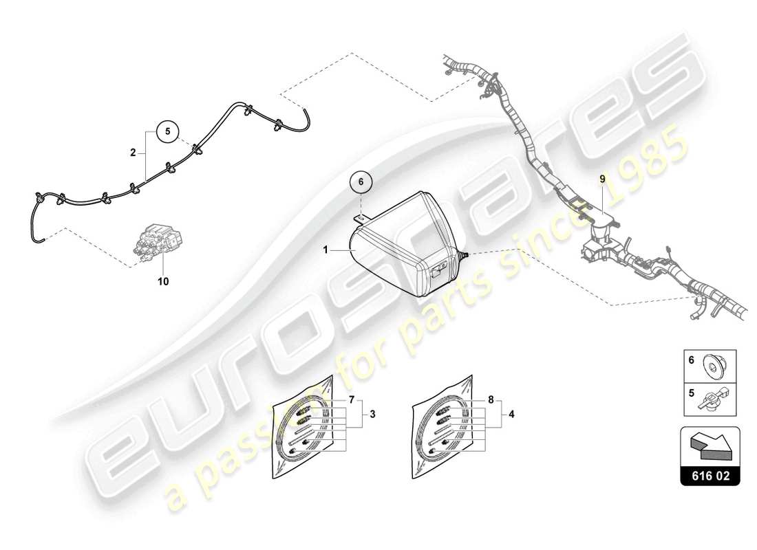 lamborghini urus s (2024) lifting device parts diagram