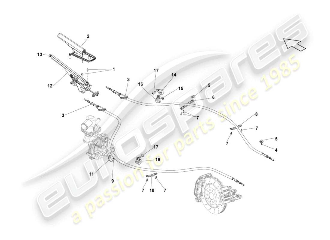 lamborghini lp570-4 spyder performante (2011) brake lever part diagram