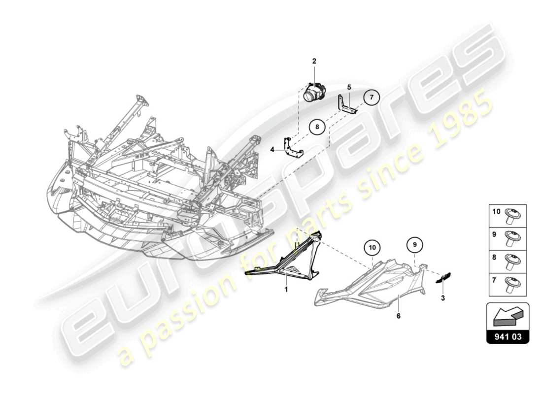 lamborghini sian roadster (2021) headlights parts diagram