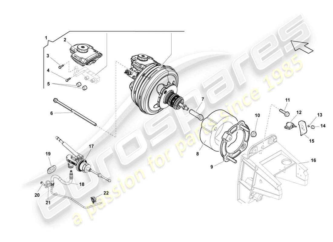 lamborghini lp560-4 coupe (2014) brake servo part diagram