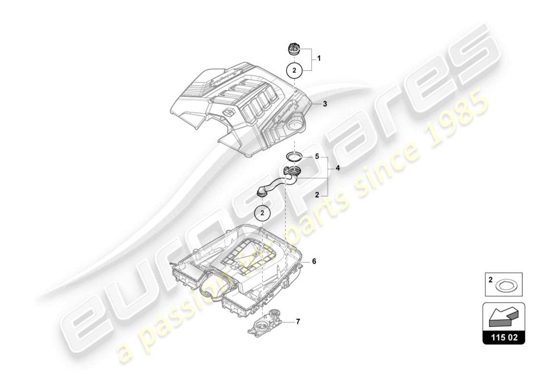 lamborghini urus s (2024) sealing cap parts diagram