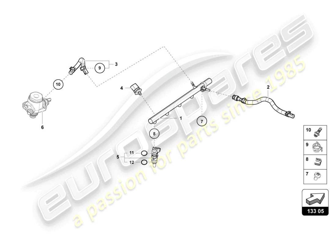 lamborghini 2021 (evo coupe 2wd) injection system part diagram
