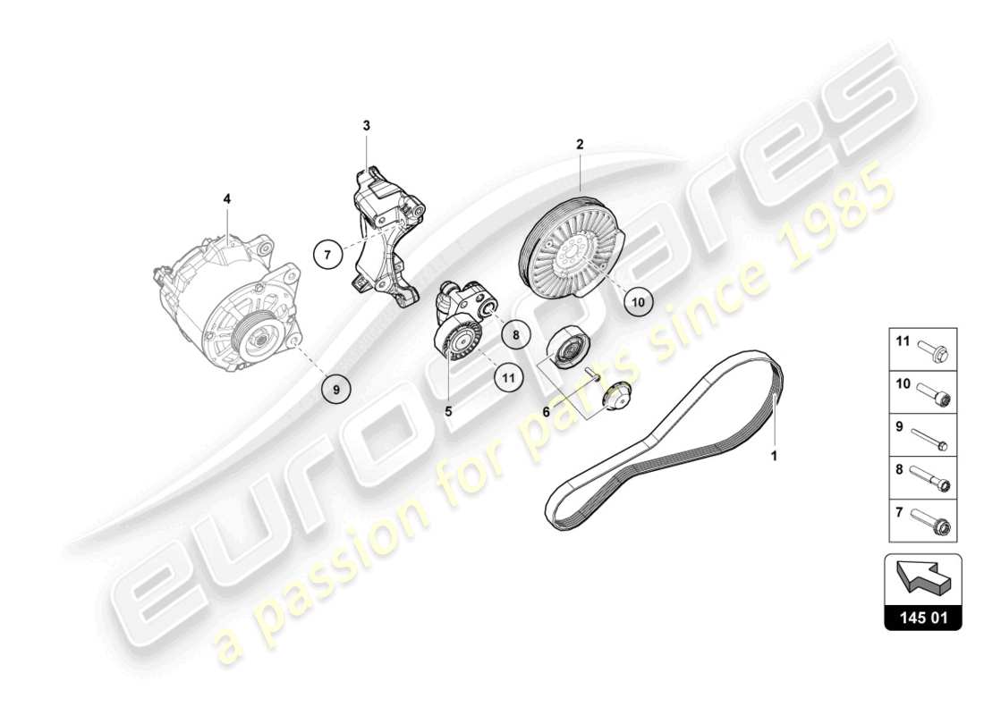 lamborghini tecnica (2023) individual parts for 3-phase alternator parts diagram
