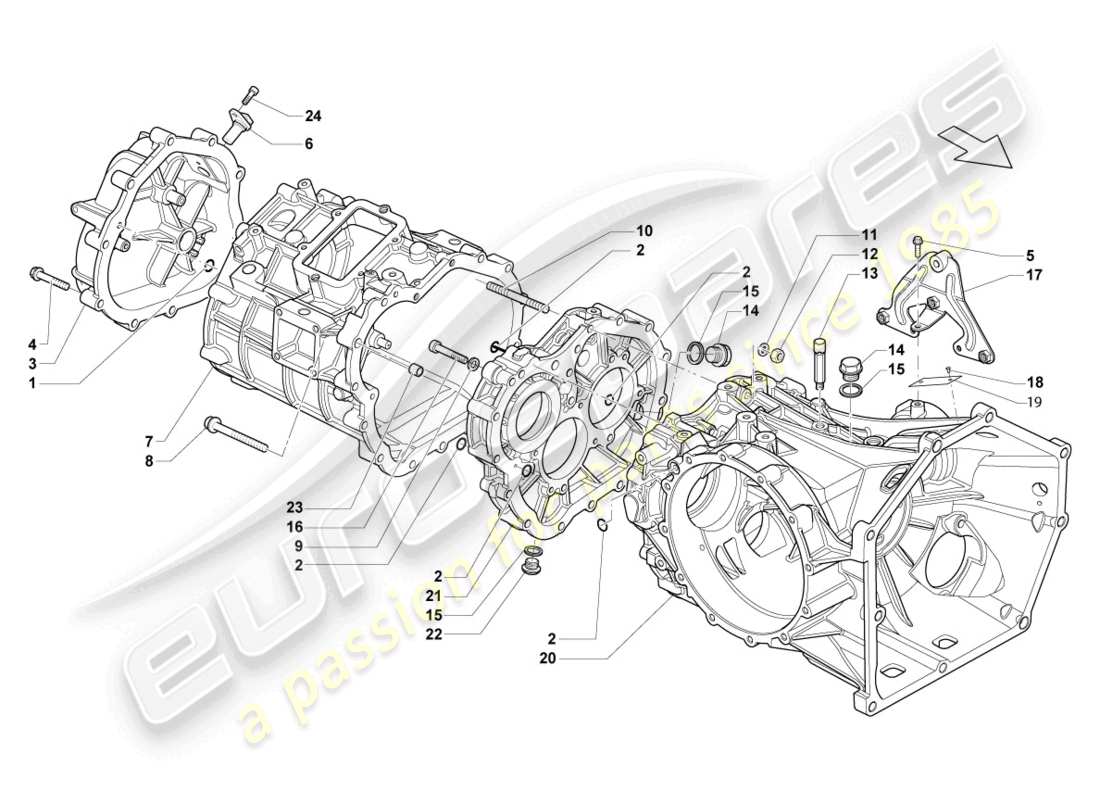 lamborghini lp570-4 spyder performante (2012) gear housing parts diagram