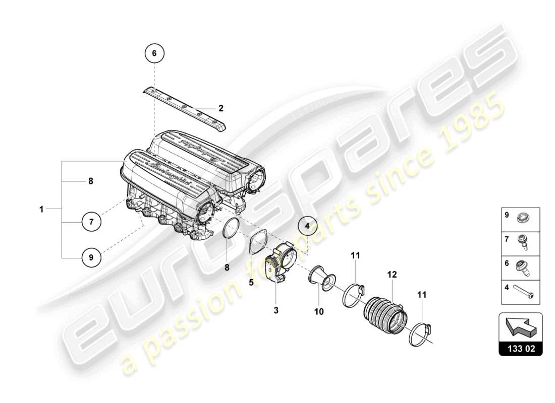 lamborghini 2016 (super trofeo) air intake system part diagram