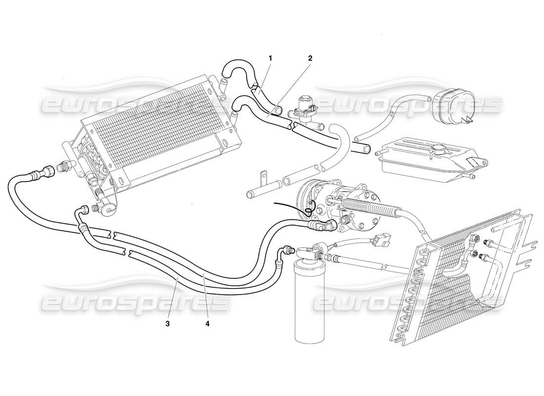lamborghini diablo se30 (1995) climate control (valid for rh d. version - january 1995) parts diagram