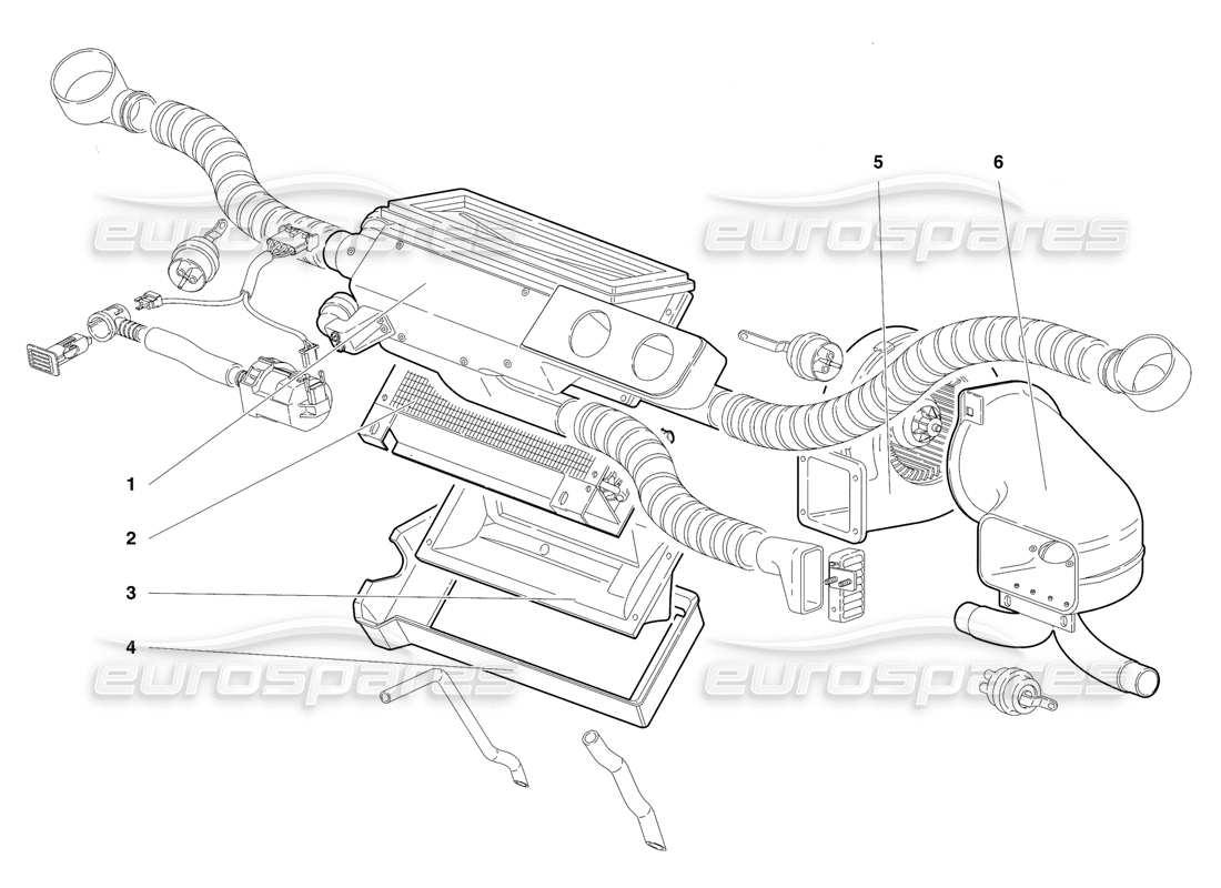 lamborghini diablo se30 (1995) climate control (valid for rh d. version - january 1995) parts diagram