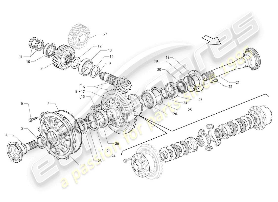 lamborghini lp560-4 coupe (2013) differential parts diagram