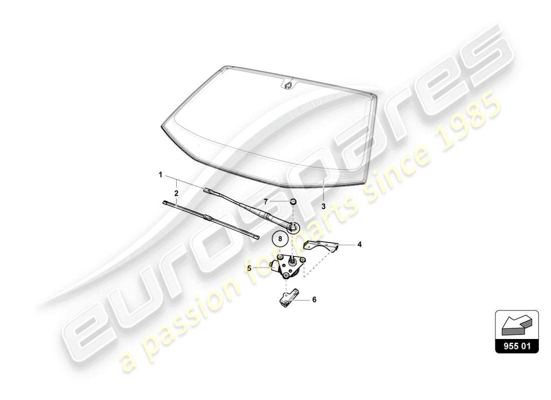 lamborghini 2015 (super trofeo) windshield wiper part diagram