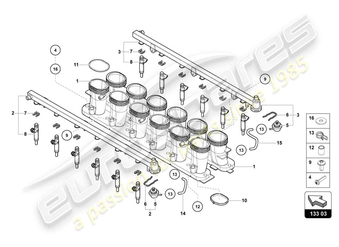 lamborghini sian roadster (2021) intake manifold parts diagram