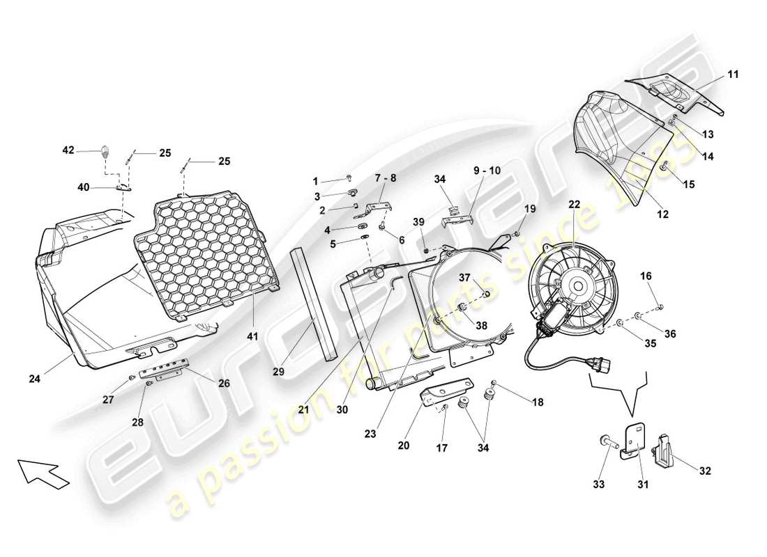 lamborghini lp560-4 spyder fl ii (2014) cooler for coolant part diagram