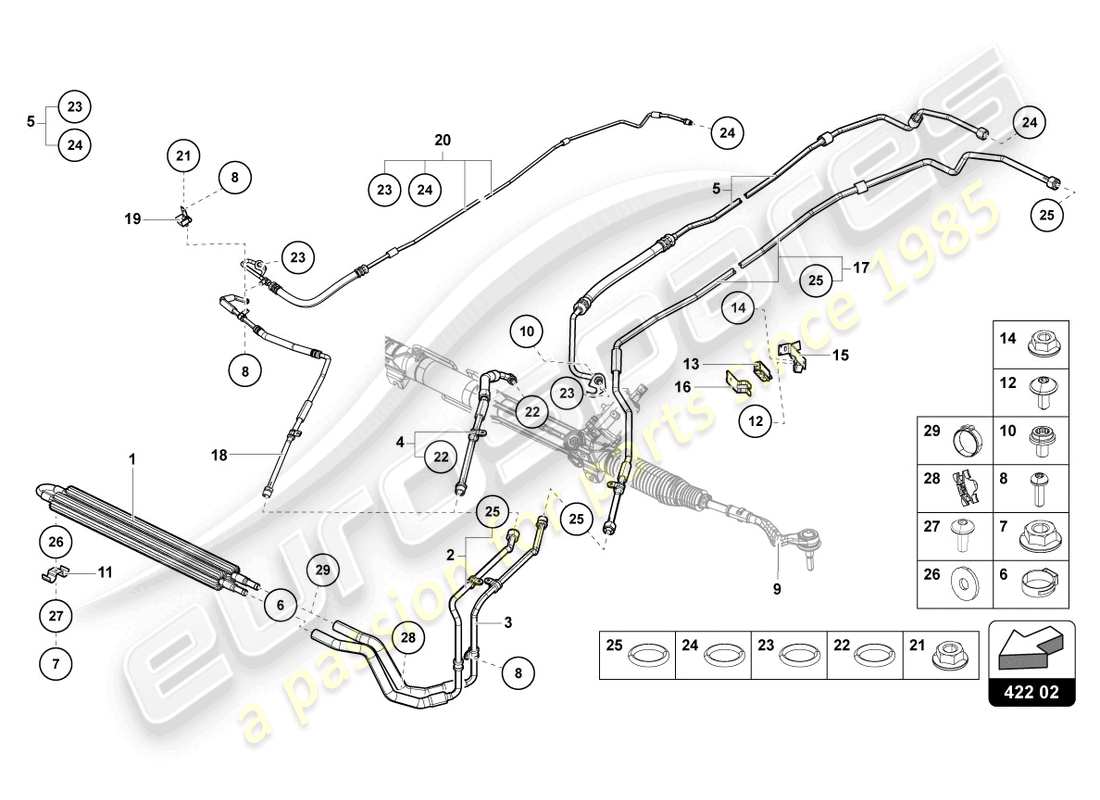 lamborghini 2022 (lp770-4 svj roadster) power steering part diagram