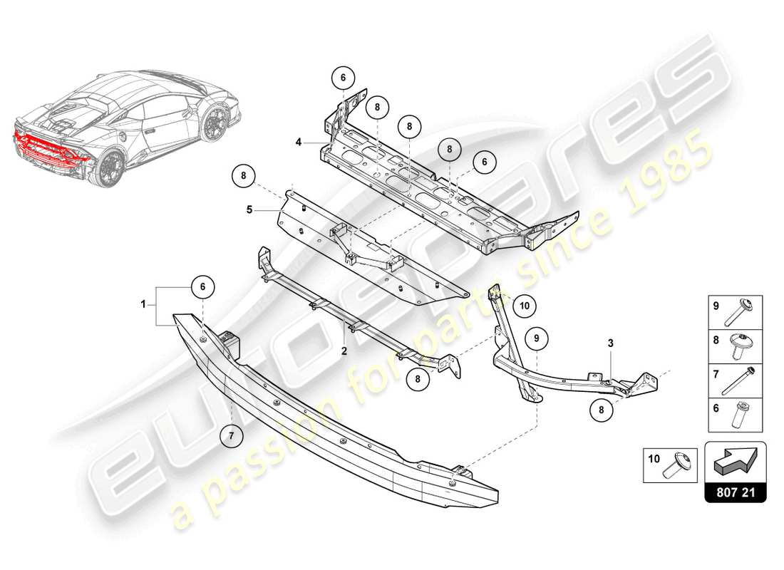 a part diagram from the lamborghini huracan tecnica parts catalogue