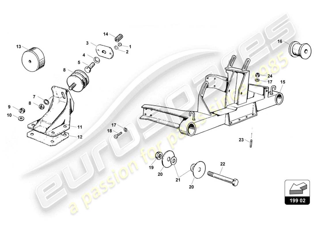 a part diagram from the lamborghini countach parts catalogue