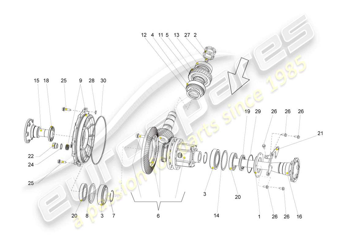 a part diagram from the lamborghini superleggera (2008) parts catalogue
