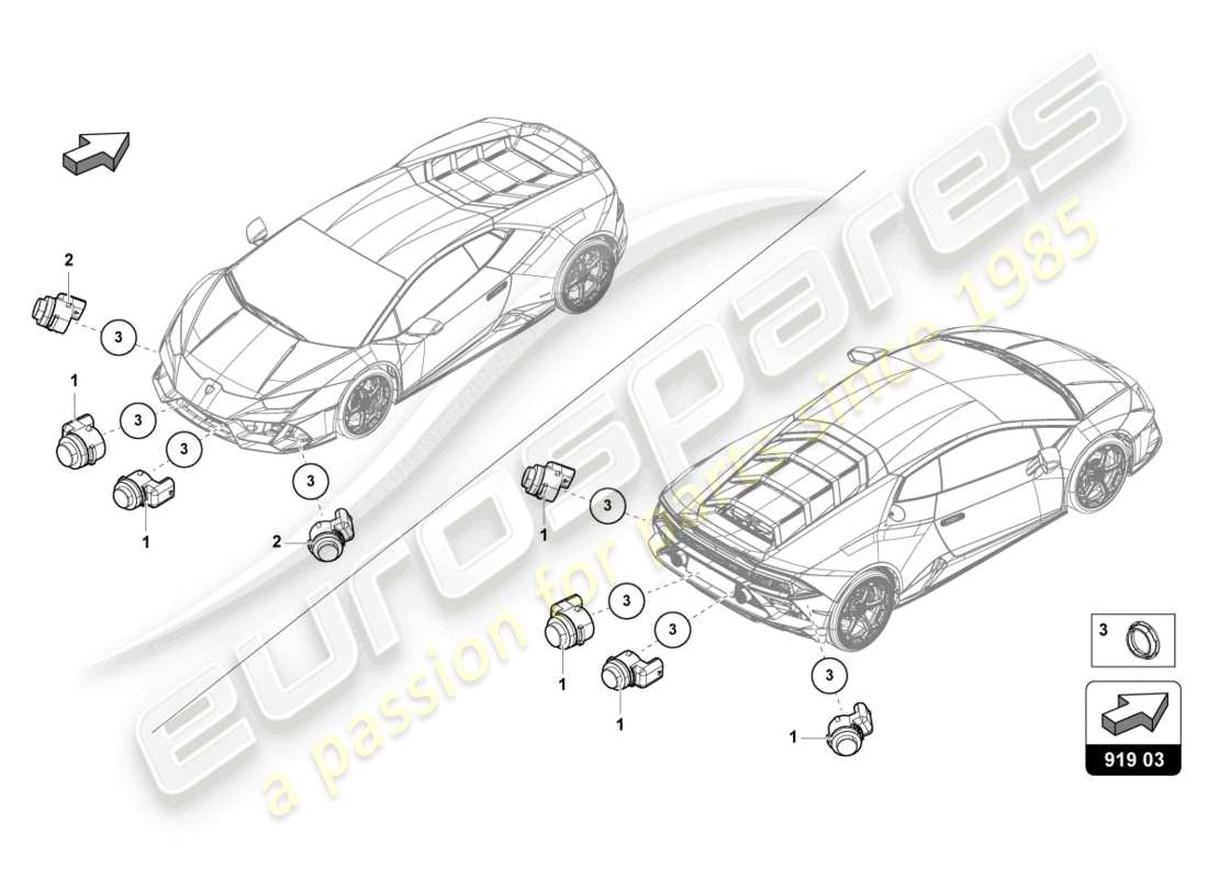 a part diagram from the Lamborghini Evo Coupe 2WD (2021) parts catalogue