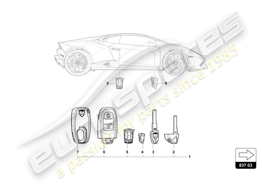 a part diagram from the Lamborghini Evo Coupe (2023) parts catalogue