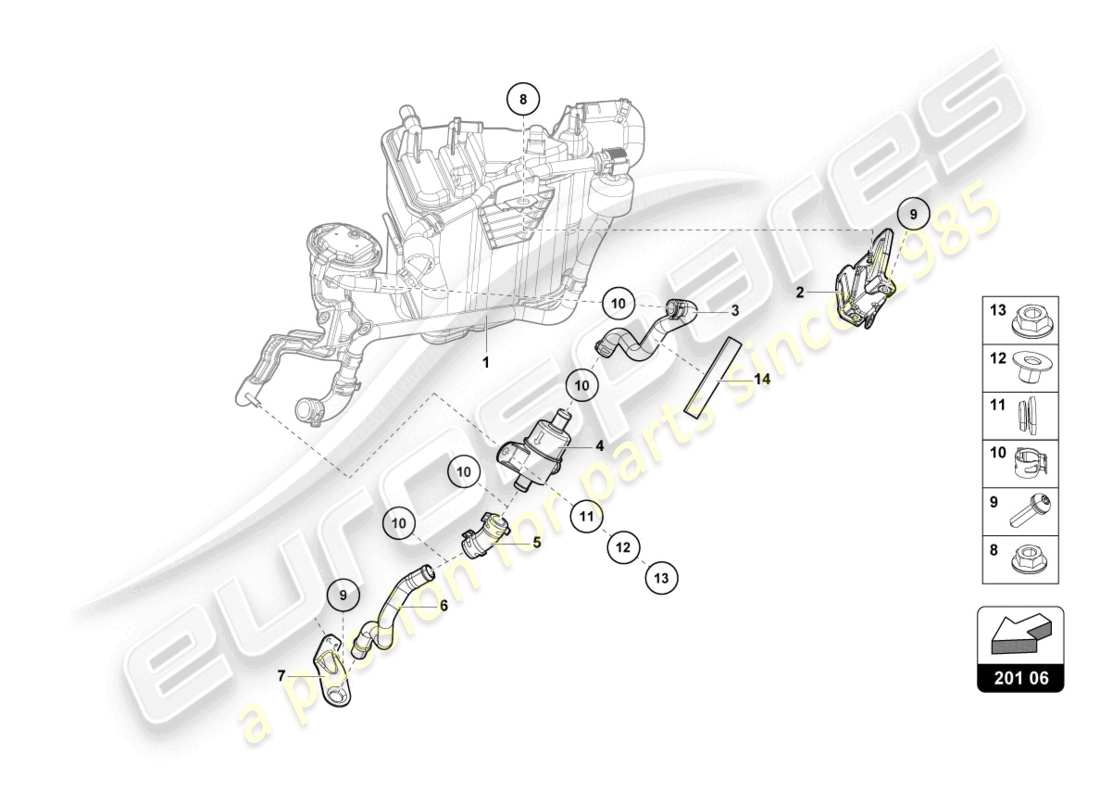 a part diagram from the lamborghini huracan sterrato parts catalogue