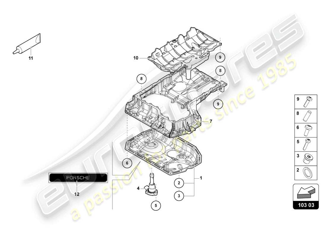lamborghini urus (2022) engine oil sump parts diagram