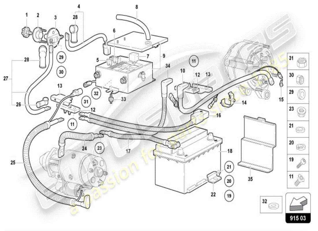 a part diagram from the lamborghini diablo vt (1995) parts catalogue