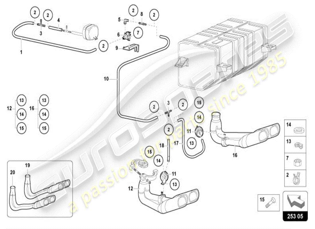 a part diagram from the lamborghini diablo vt (1998) parts catalogue