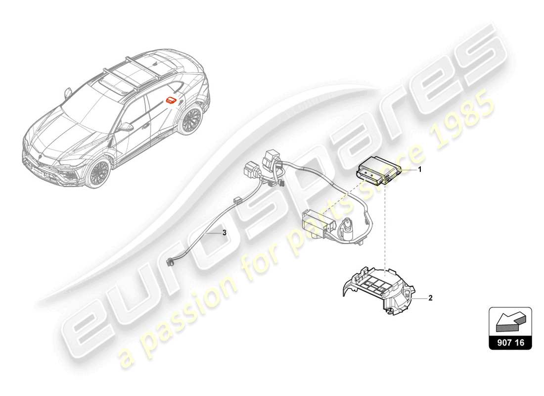 a part diagram from the lamborghini urus performante (2024) parts catalogue