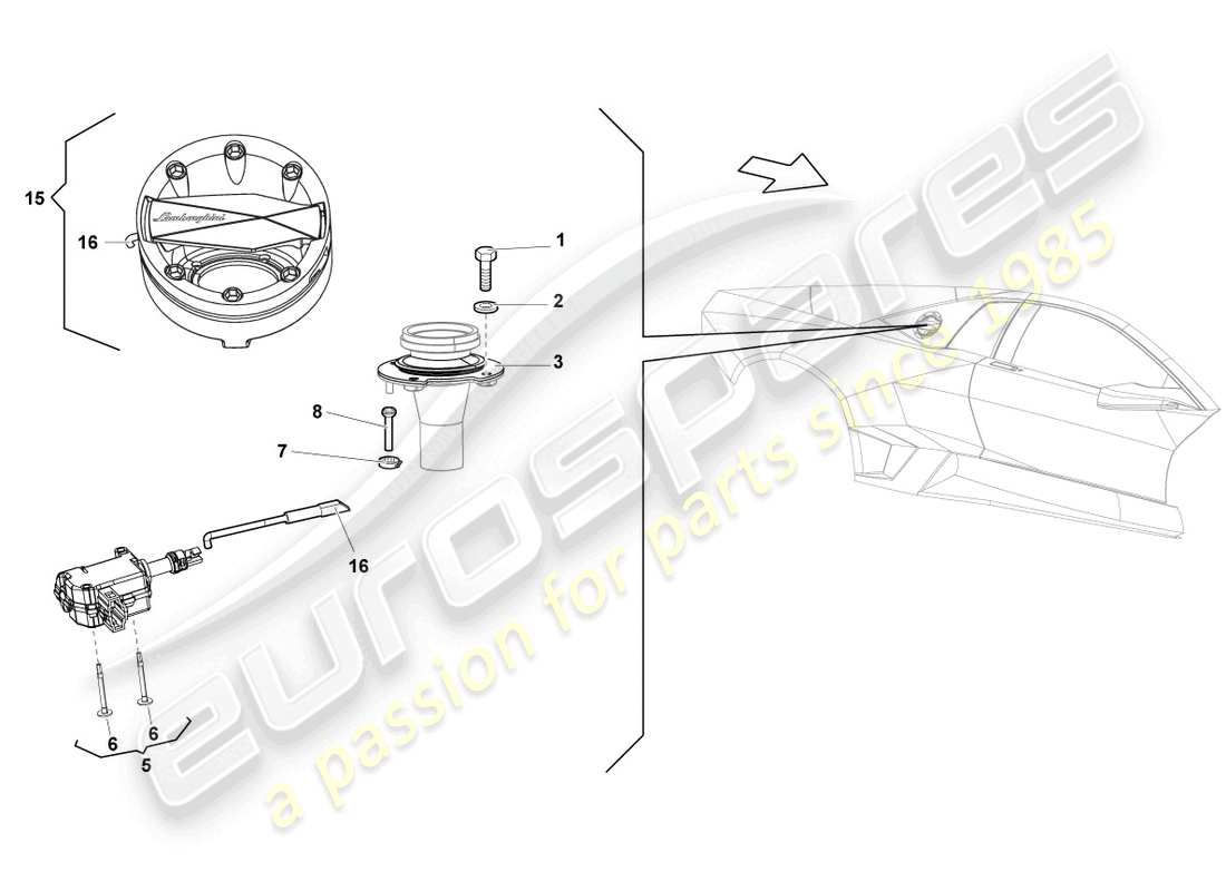 a part diagram from the lamborghini reventon parts catalogue