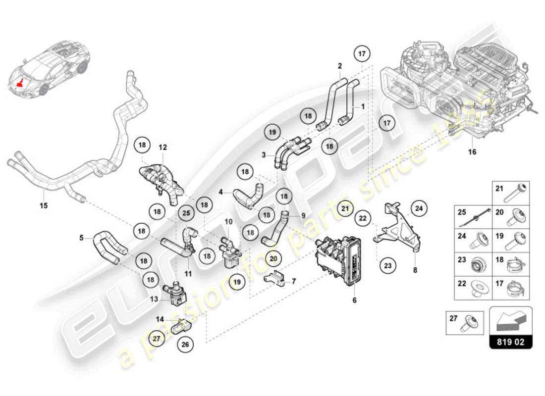 a part diagram from the lamborghini revuelto parts catalogue