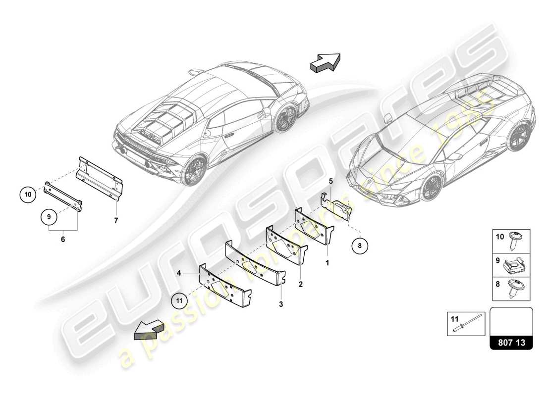 a part diagram from the lamborghini evo coupe (2022) parts catalogue