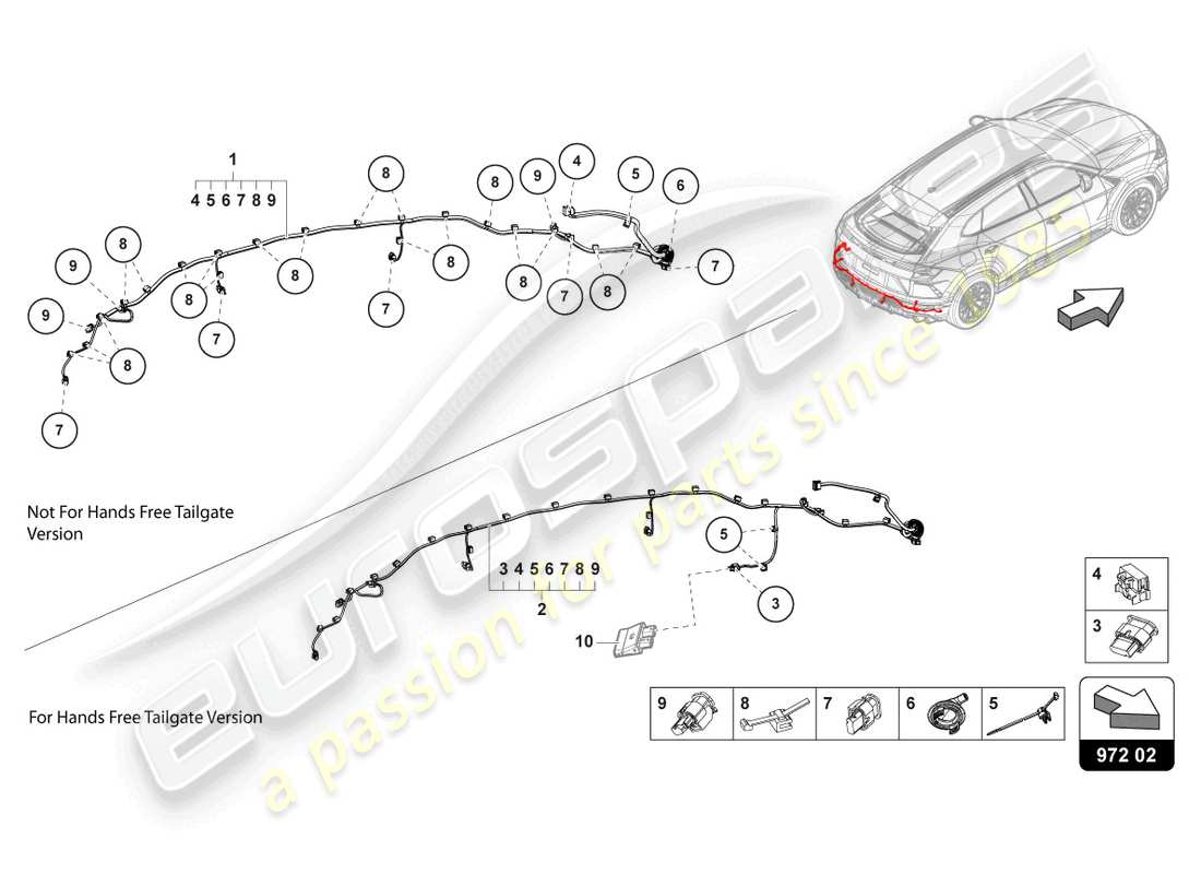 a part diagram from the lamborghini urus (2019) parts catalogue