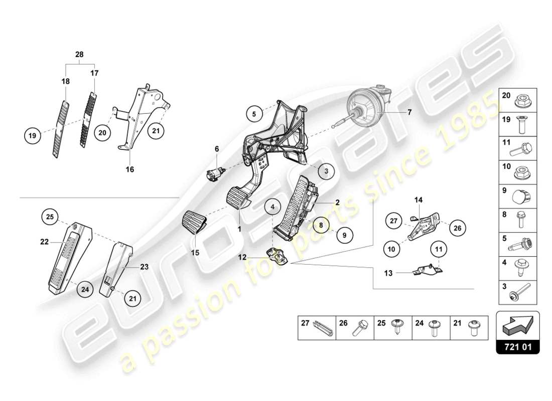 a part diagram from the lamborghini huracan evo parts catalogue
