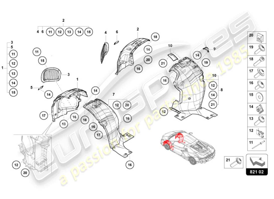 a part diagram from the lamborghini revuelto parts catalogue