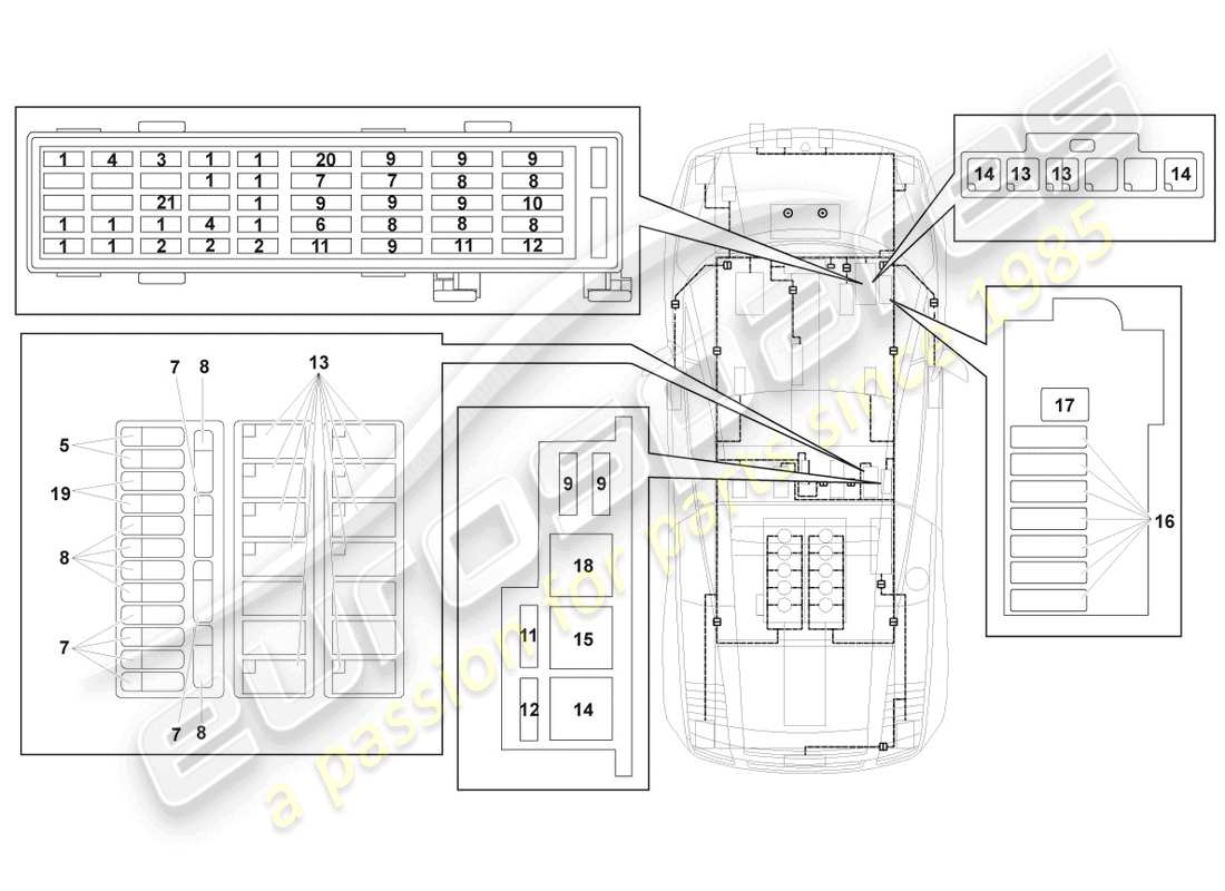 a part diagram from the Lamborghini Gallardo Coupe (2004) parts catalogue
