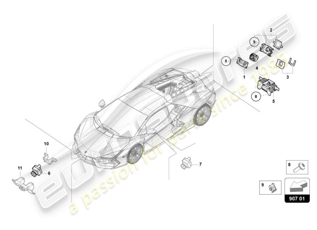 a part diagram from the lamborghini revuelto parts catalogue