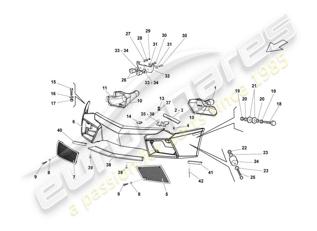 a part diagram from the lamborghini murcielago parts catalogue