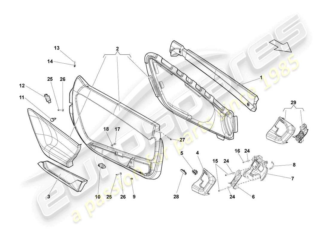 a part diagram from the lamborghini gallardo parts catalogue