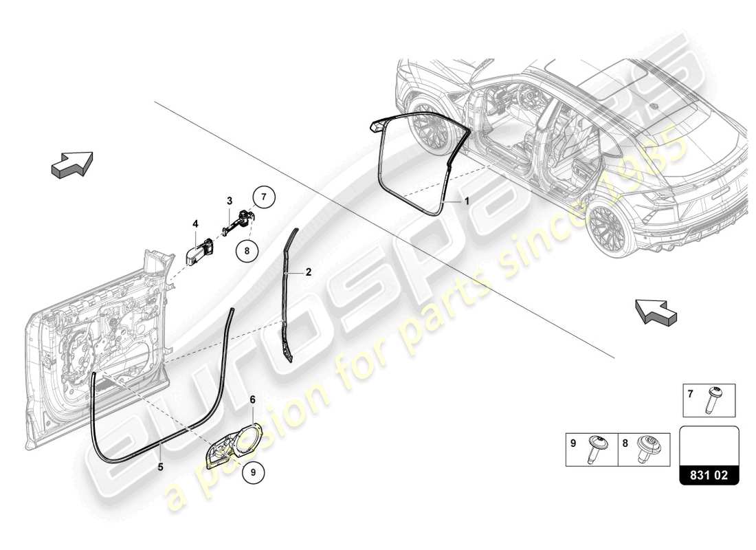 a part diagram from the lamborghini urus parts catalogue