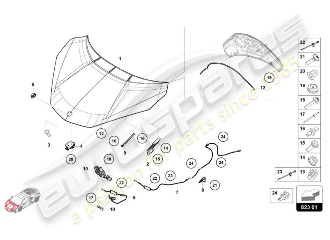 a part diagram from the lamborghini revuelto parts catalogue