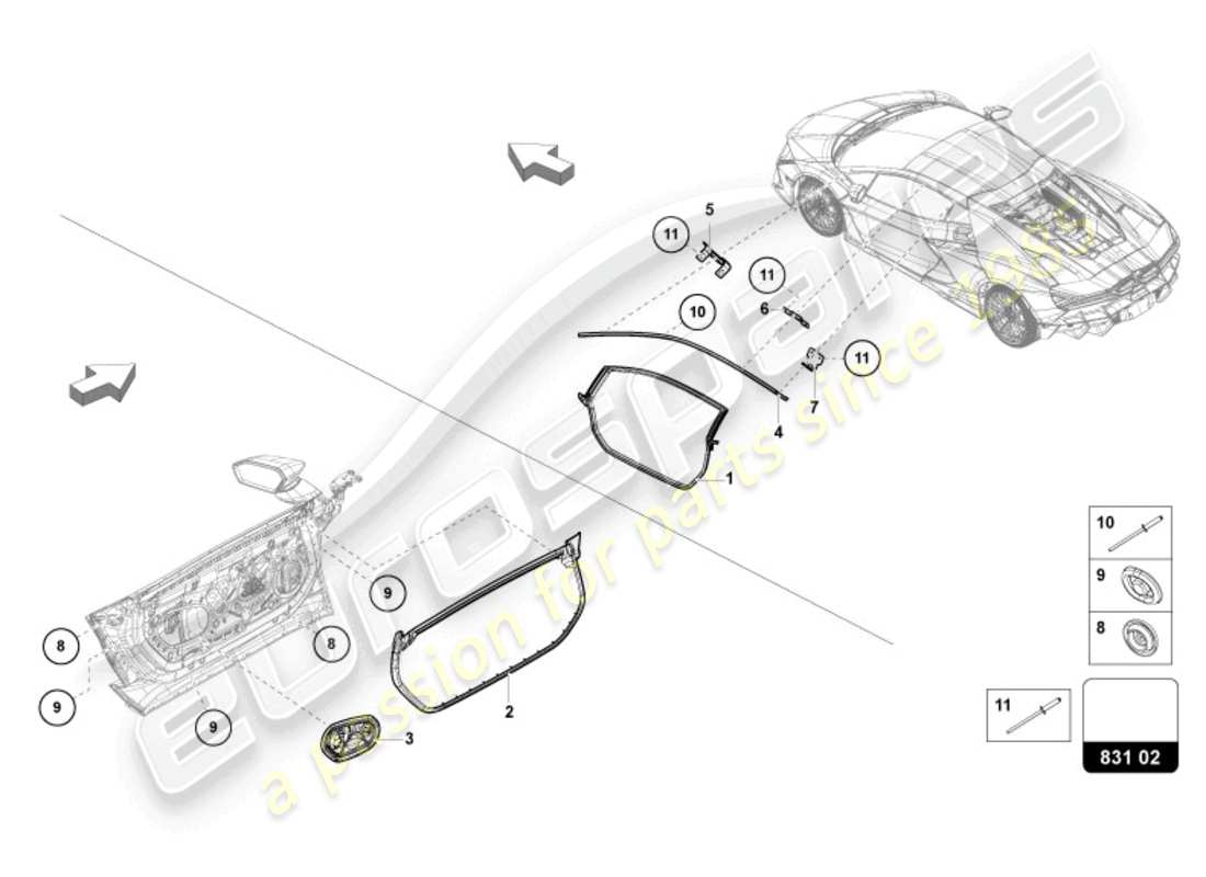 VIEW PARTS DIAGRAMS FROM THE LAMBORGHINI REVUELTO PARTS CATALOGUE a part diagram from the lamborghini revuelto parts catalogue