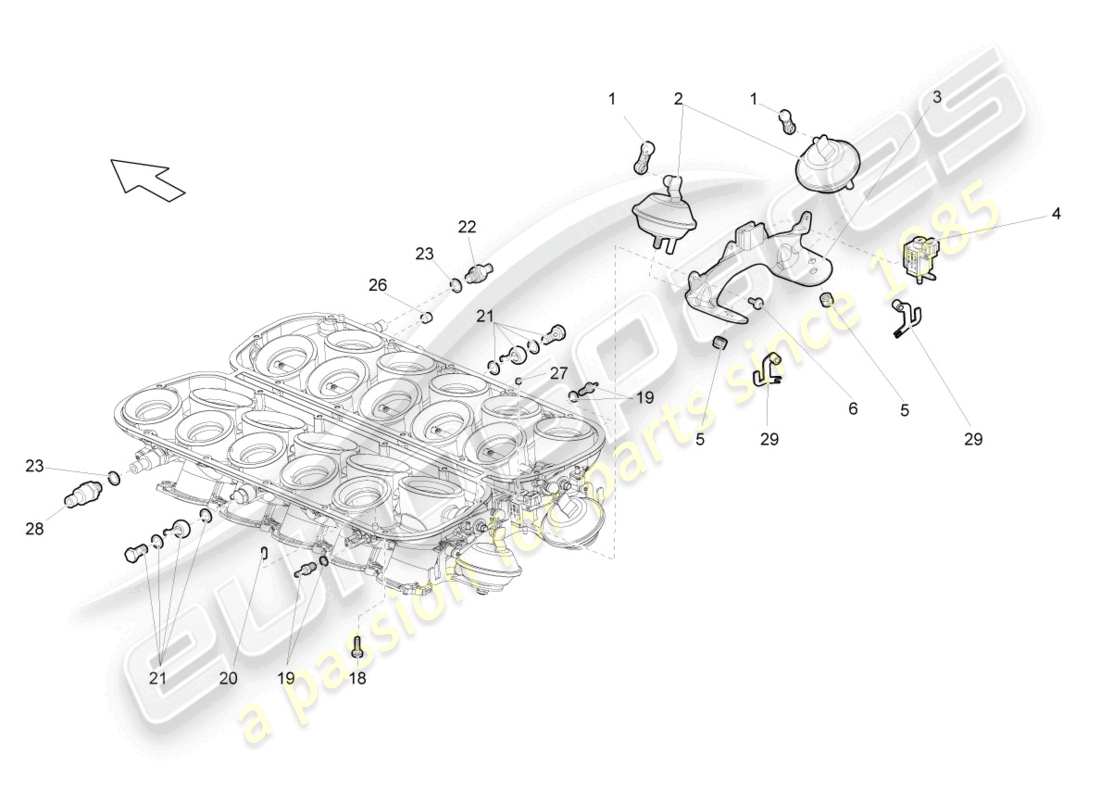 a part diagram from the lamborghini gallardo parts catalogue