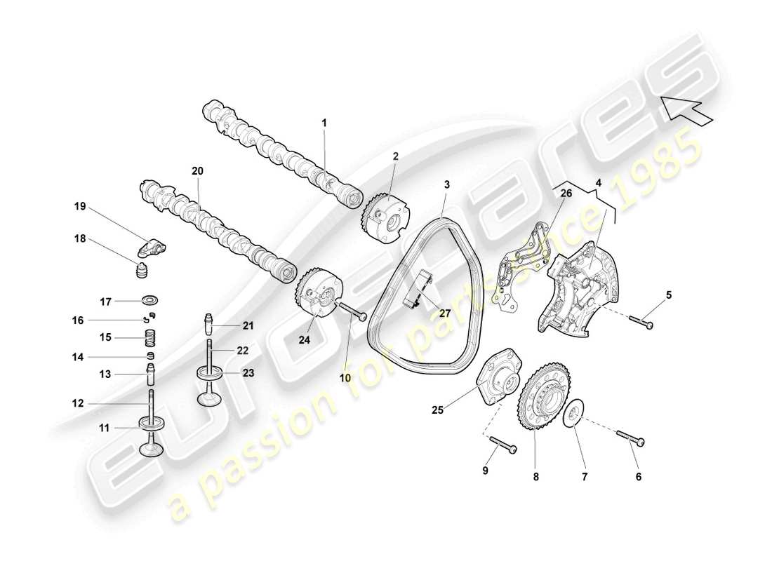 a part diagram from the lamborghini lp550-2 coupe (2013) parts catalogue