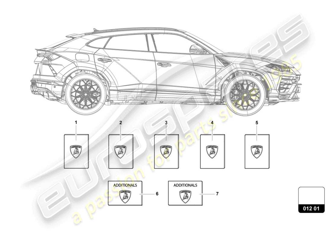 a part diagram from the lamborghini urus parts catalogue