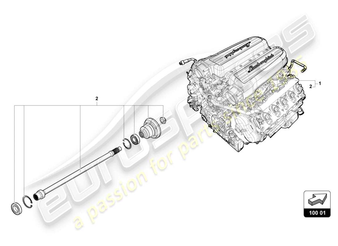 a part diagram from the Lamborghini Evo Coupe (2022) parts catalogue