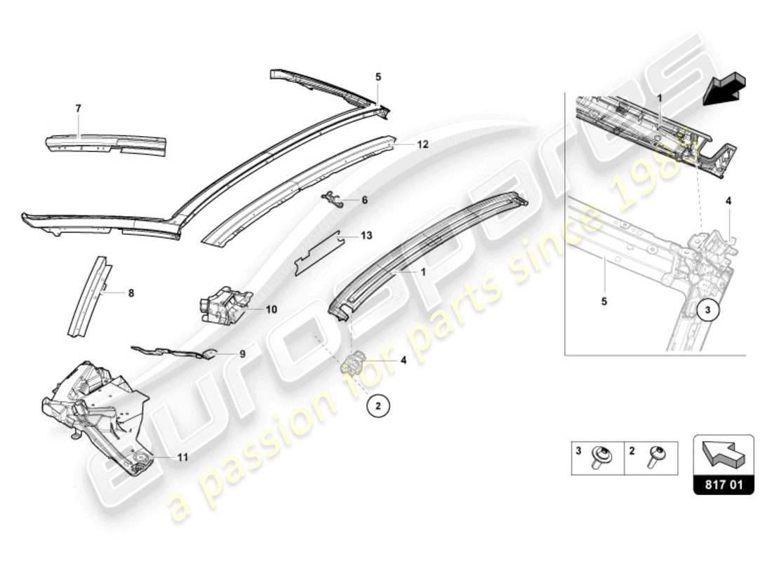 a part diagram from the lamborghini huracan evo parts catalogue