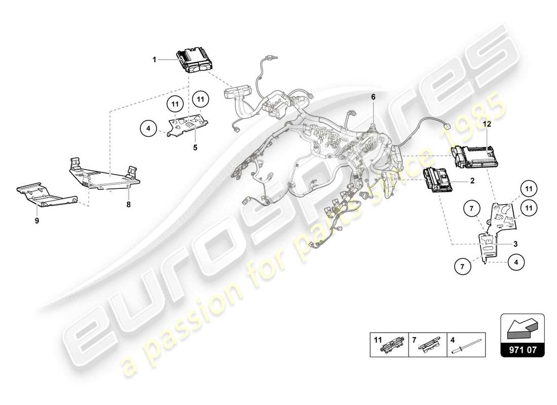 a part diagram from the lamborghini huracan tecnica parts catalogue