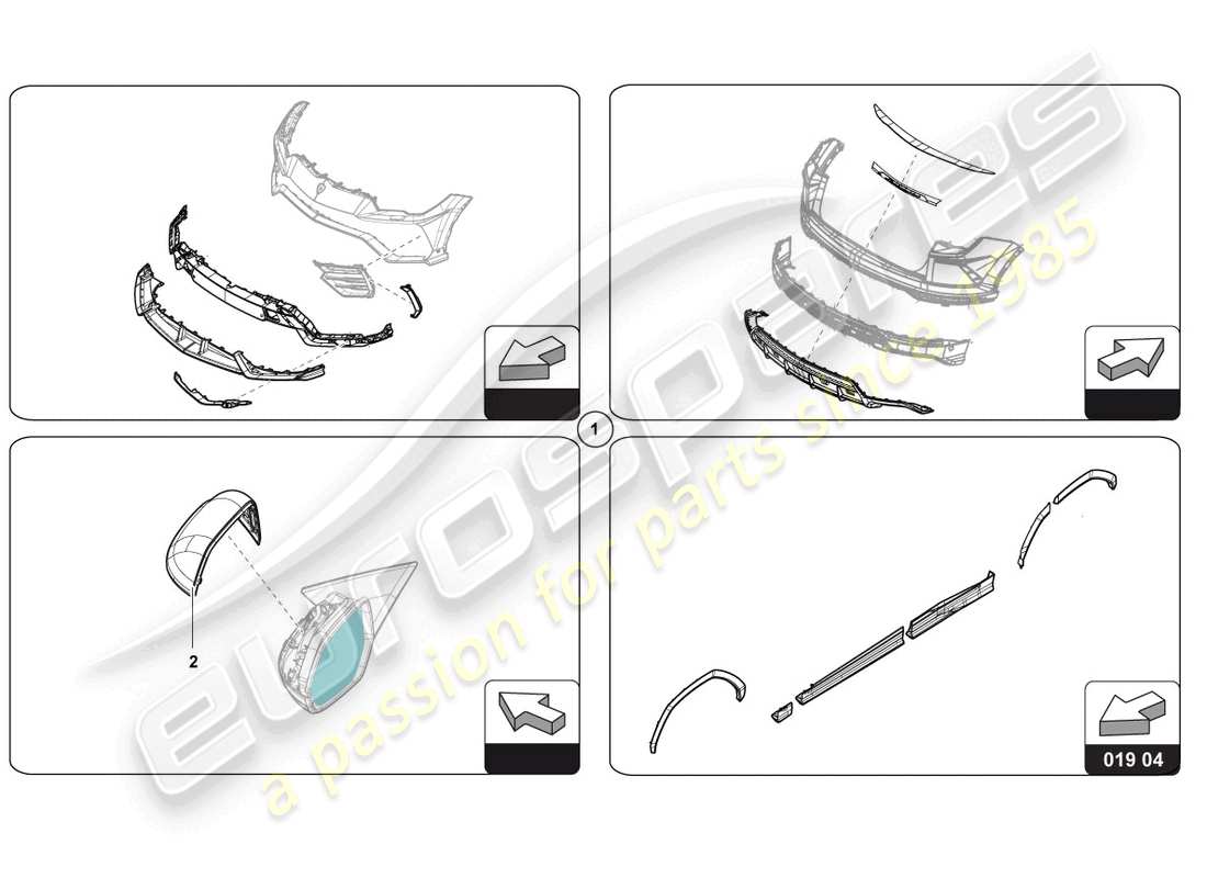 a part diagram from the lamborghini urus s (accessories) parts catalogue