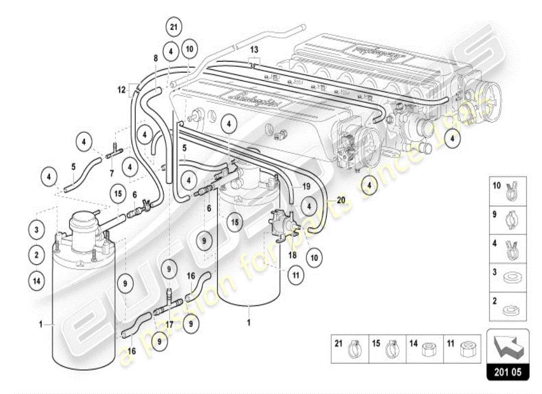 a part diagram from the lamborghini diablo parts catalogue